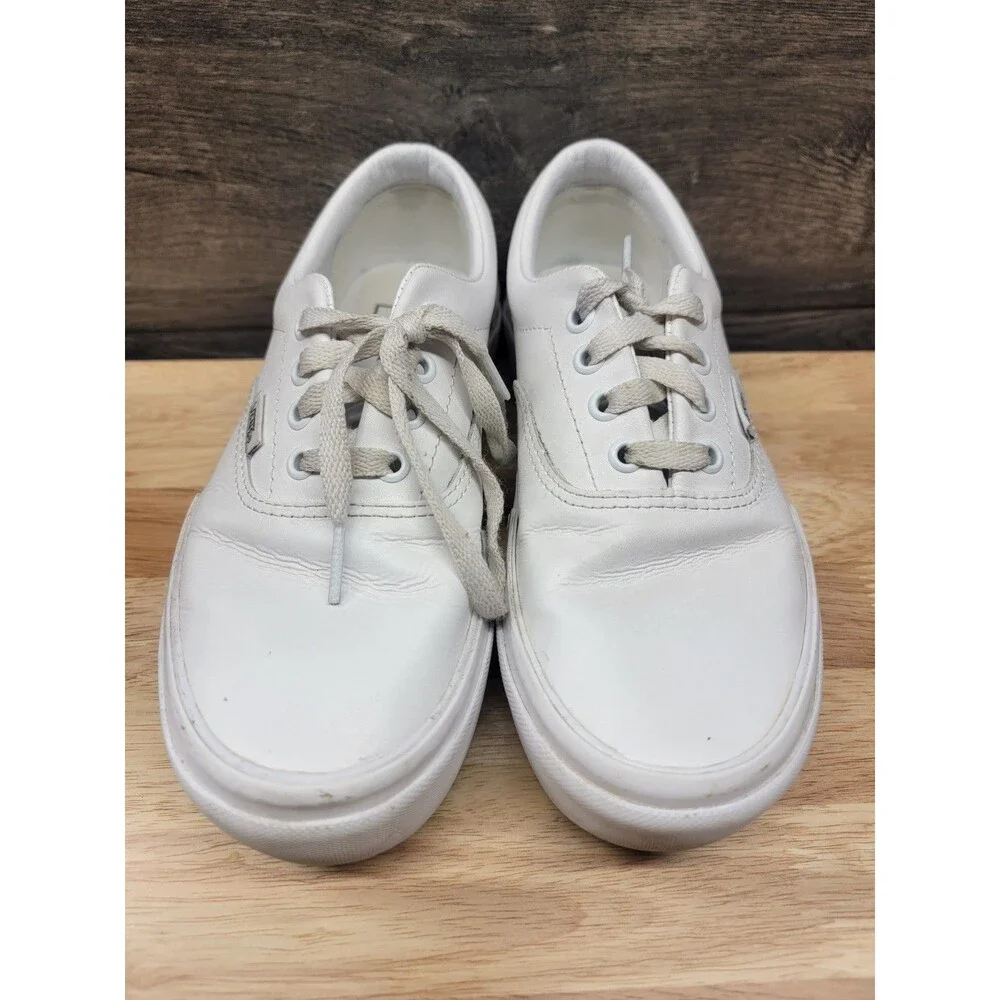 Vans Era Stacked Womens Size 6 Platform Lace Up Low Top White Sneakers